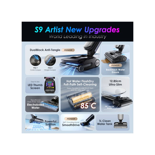 Tineco Floor One S9 Artist Smart Cordless Floor Washer *Free 4 x Cleaning Solution* - 3