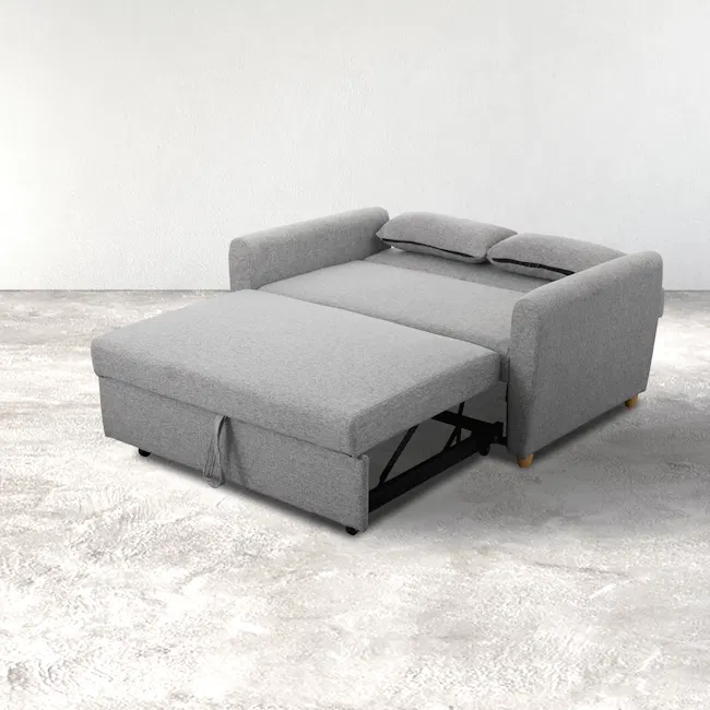 Luisa 2 Seater Sofa Bed - Siberian Grey - 4 - Modern gray sofa, minimalist design, upholstered seating, sleek lines