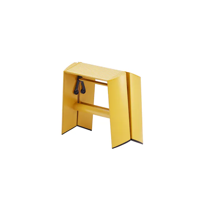 Hasegawa Lucano Aluminium 1 Step Stool - Mustard Yellow - 2 - Yellow, modern, minimalist, industrial design, sleek