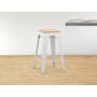 Bartel Counter Stool with Wooden Seat - White - 1