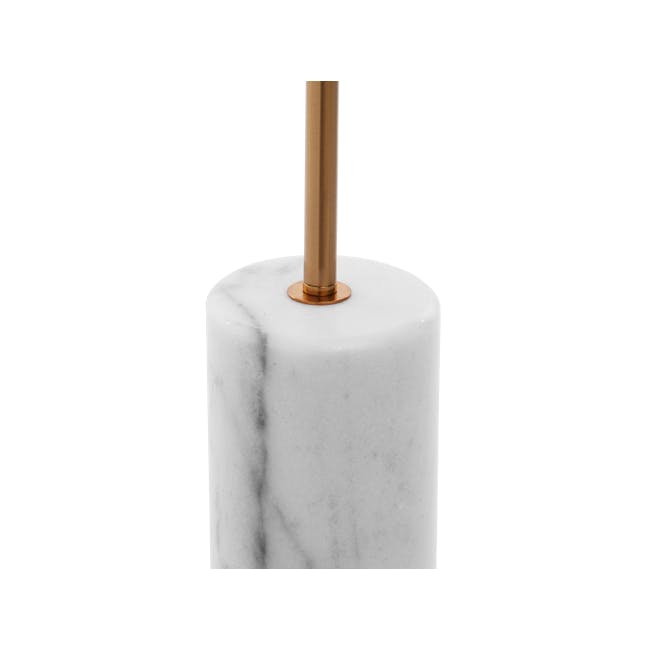 Lyka Floor Lamp - White Marble - 5 - White marble pedestal, gold-colored pole, minimalist design, elegant decor, modern