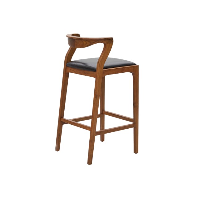 Ruby Bar Chair - Cocoa, Black (Genuine Leather) - 3