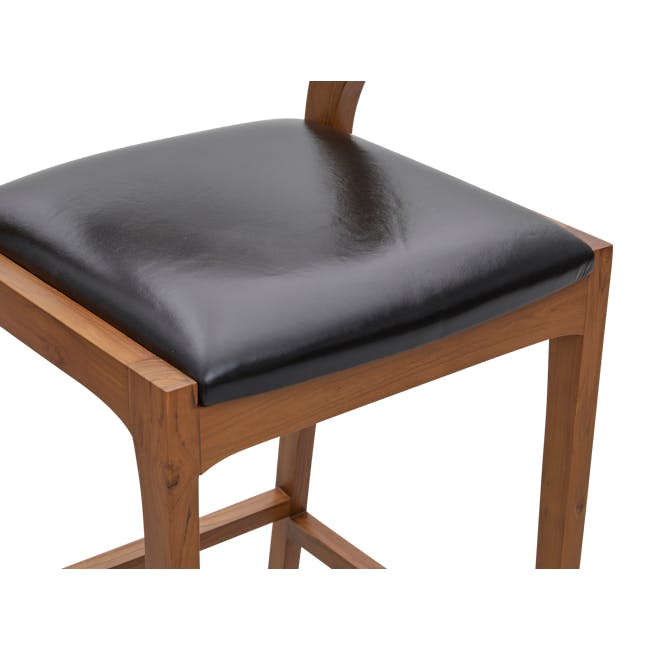 Ruby Bar Chair - Cocoa, Black (Genuine Leather) - 6