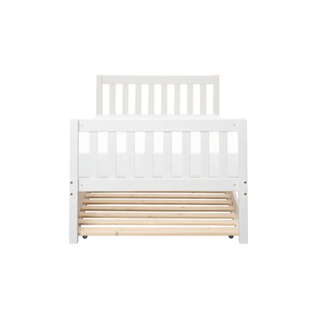 Miko Single Trundle Bed - White - 11