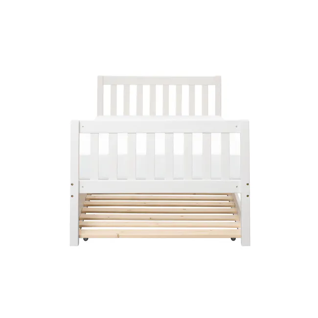 Miko Single Trundle Bed - White - 11