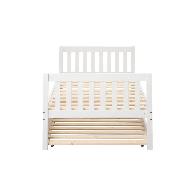 Miko Single Trundle Bed - White - 12