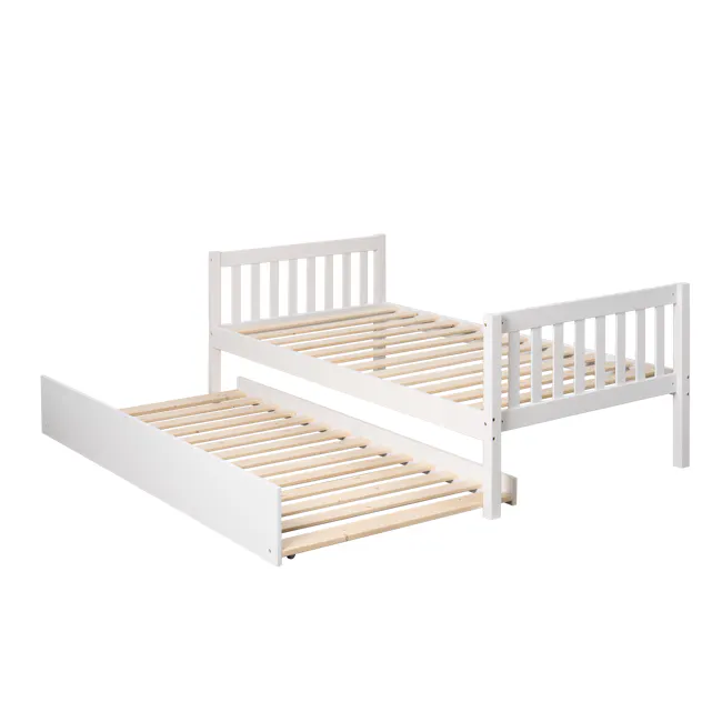 Miko Single Trundle Bed - White - 6