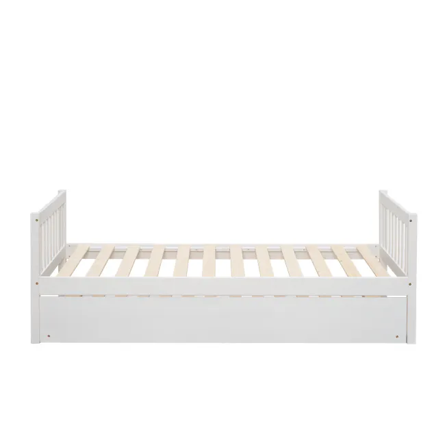 Miko Single Trundle Bed - White - 7