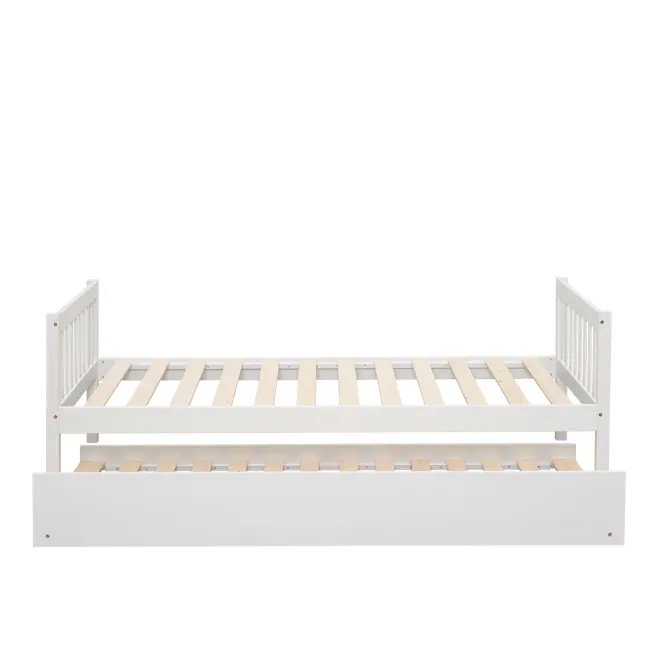 Miko Single Trundle Bed - White - 8