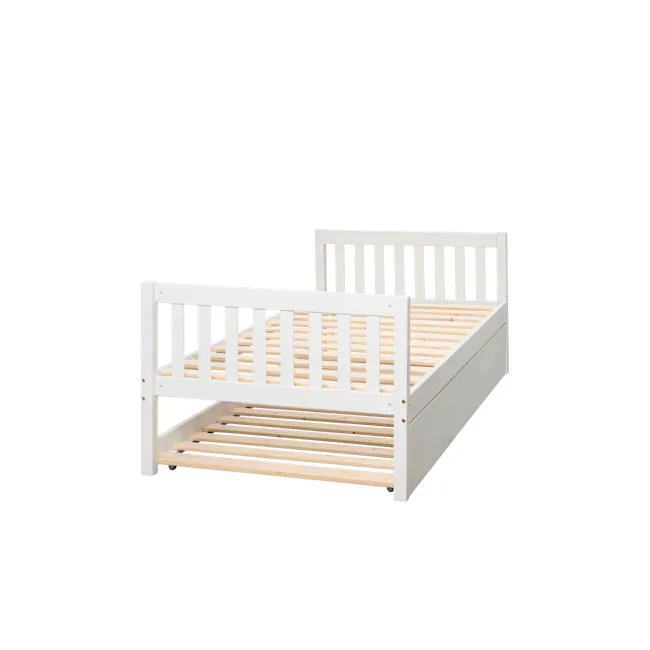 Miko Single Trundle Bed - White - 10