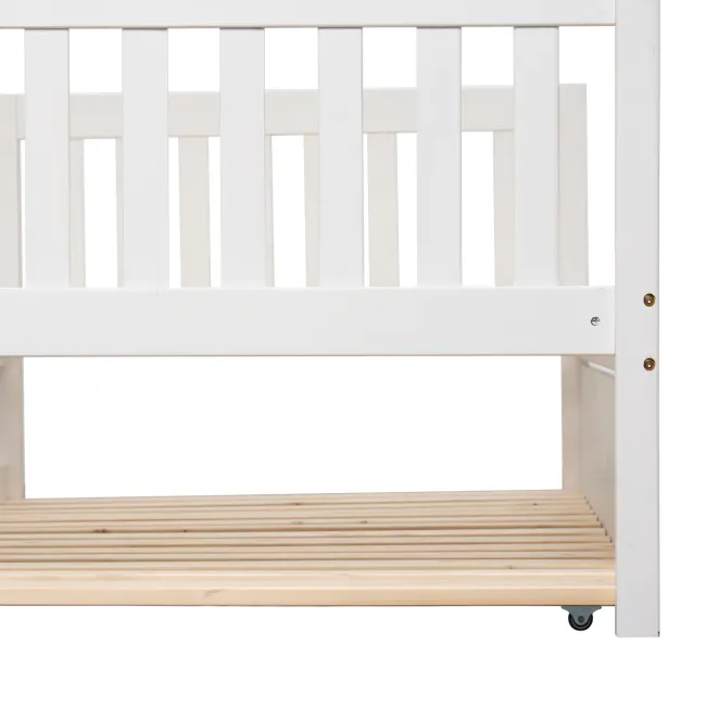 Miko Single Trundle Bed - White - 25