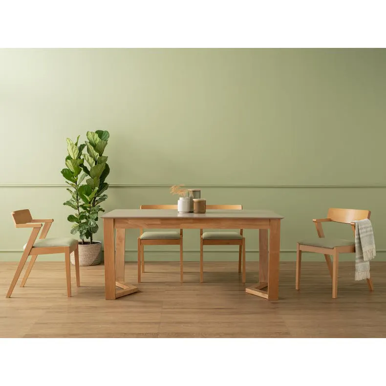 (As-is) Meera Extendable Dining Table 1.6m-2m - Natural, Taupe Grey - 1 - 7