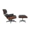 Abner Lounge Chair and Ottoman - Black (Genuine Cowhide) - 2