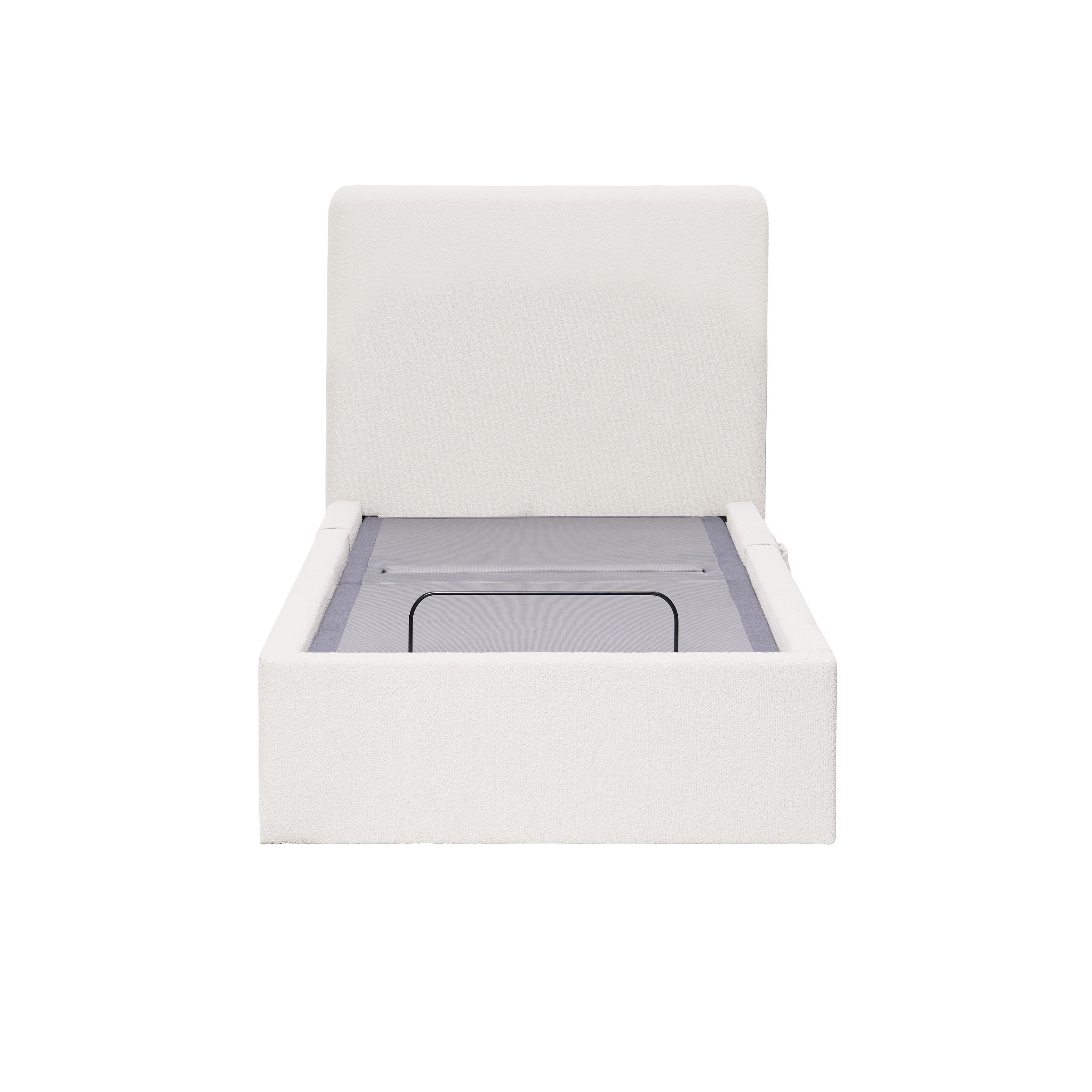 Aeva Super Single Bed - White Boucle (frame only)
