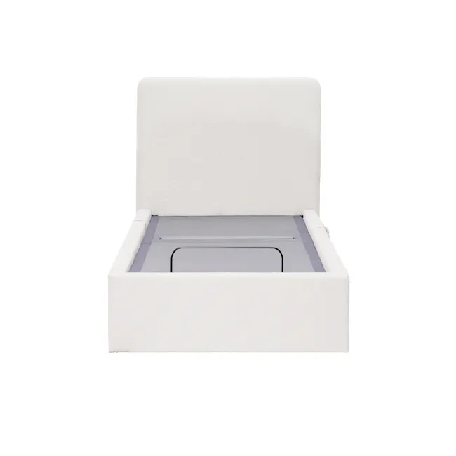 Aeva Super Single Bed - White Boucle (frame only) - 1