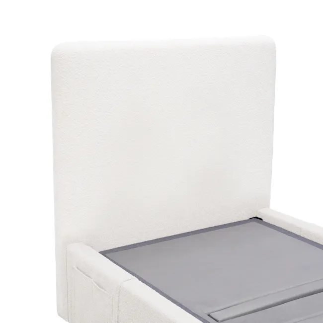 Aeva Super Single Bed - White Boucle (frame only) - 3