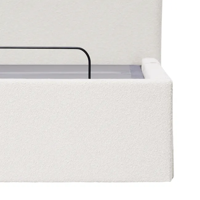 Aeva Super Single Bed - White Boucle (frame only) - 7