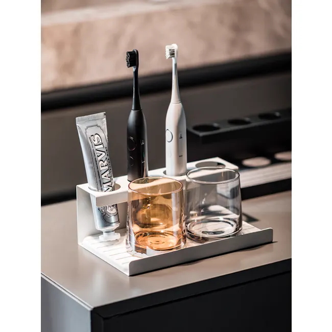 Kieran Toothbrush Toothpaste Holder Cup Set - Ivory - 3