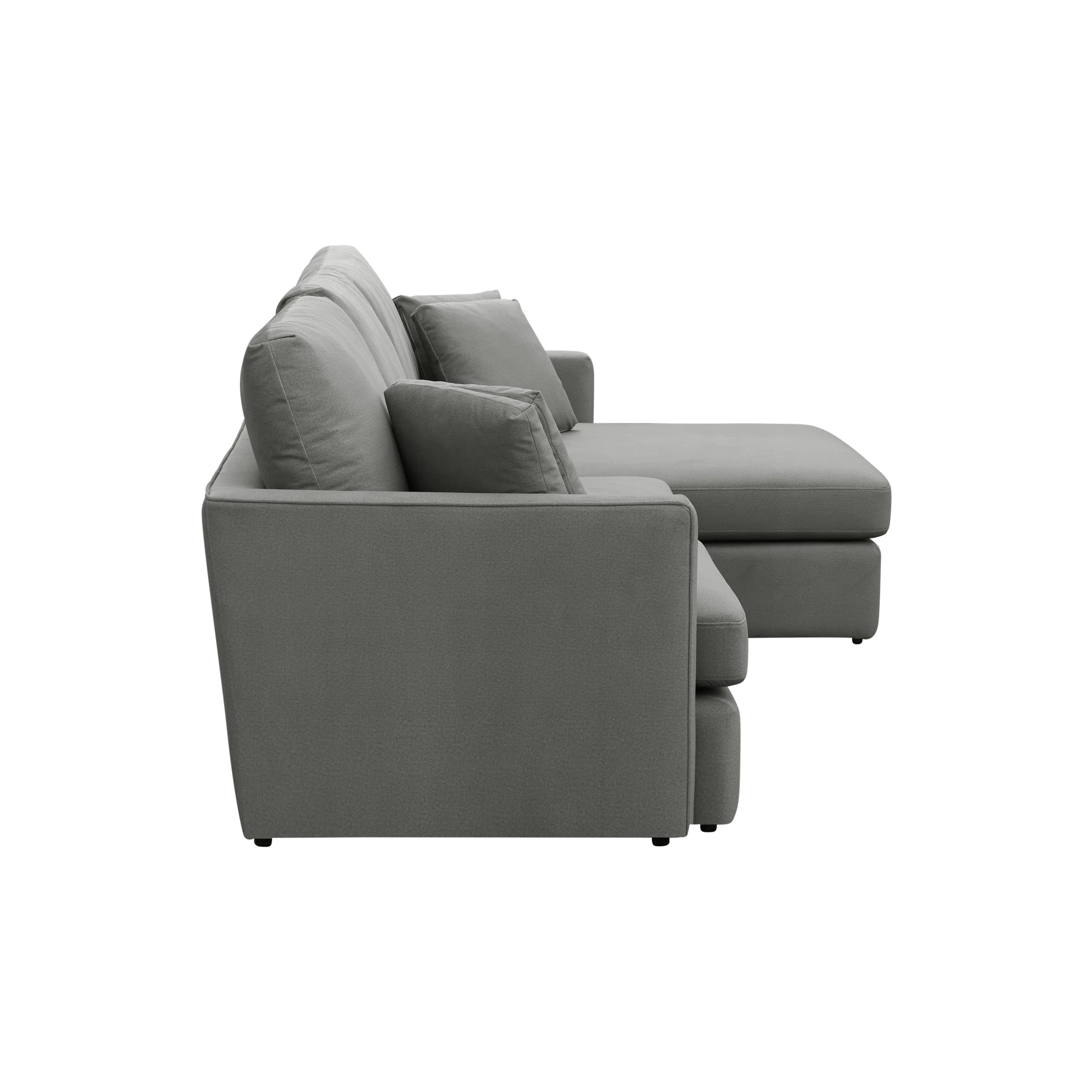 (As-is) Ashley L-Shaped Lounge Sofa - Sesame Grey (Scratch Resistant Fabric) - 1 - 15 - Modern sectional sofa, minimalist