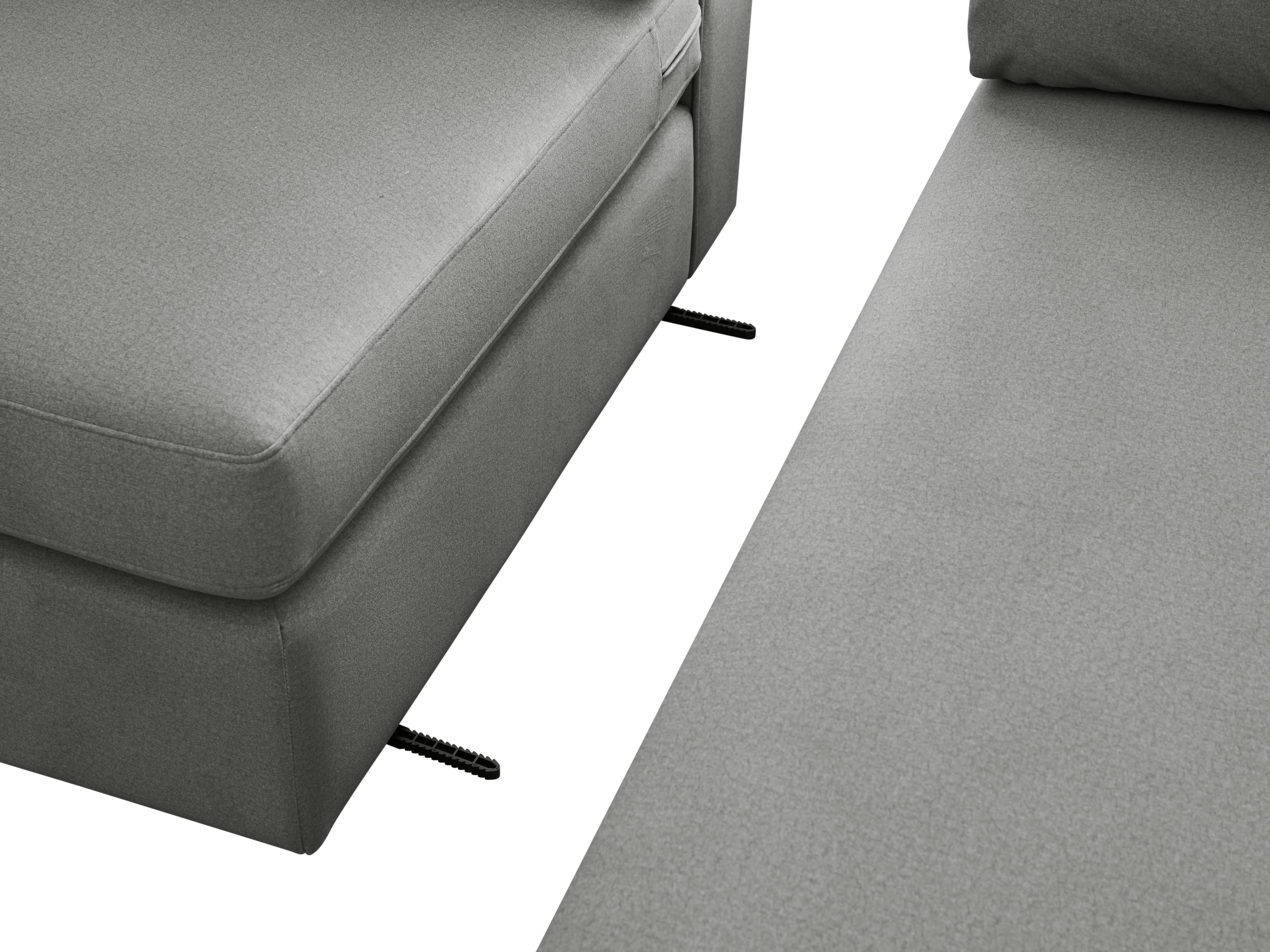 (As-is) Ashley L-Shaped Lounge Sofa - Sesame Grey (Scratch Resistant Fabric) - 1 - 18 - Sleek, modern sofa with integrated