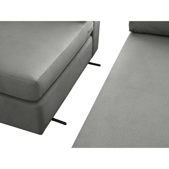 Ashley L-Shaped Lounge Sofa - Sesame Grey (Scratch Resistant Fabric) - 5