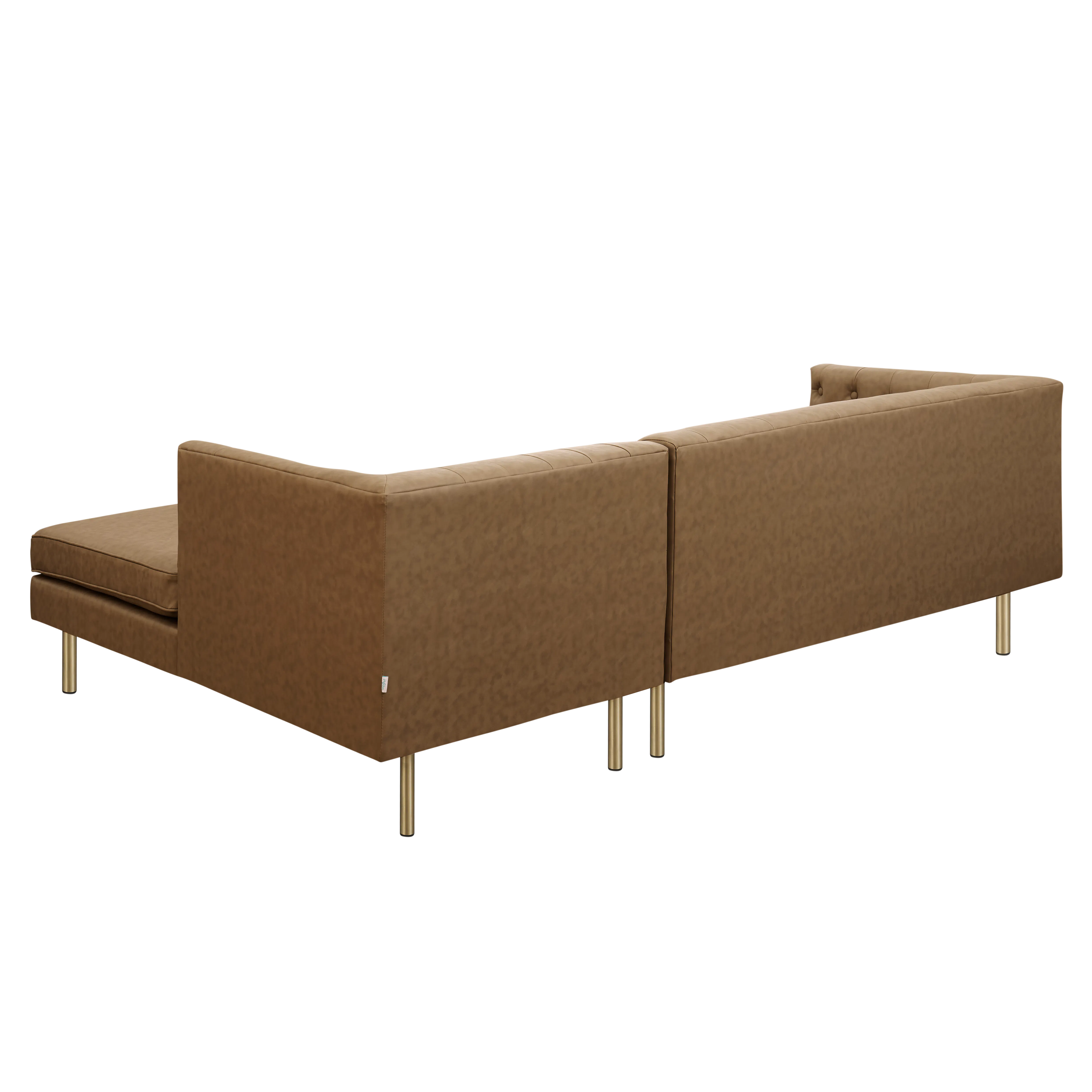 (As-is) Cadencia L-Shaped Sofa - Tan (Faux Leather) - 1 - 23