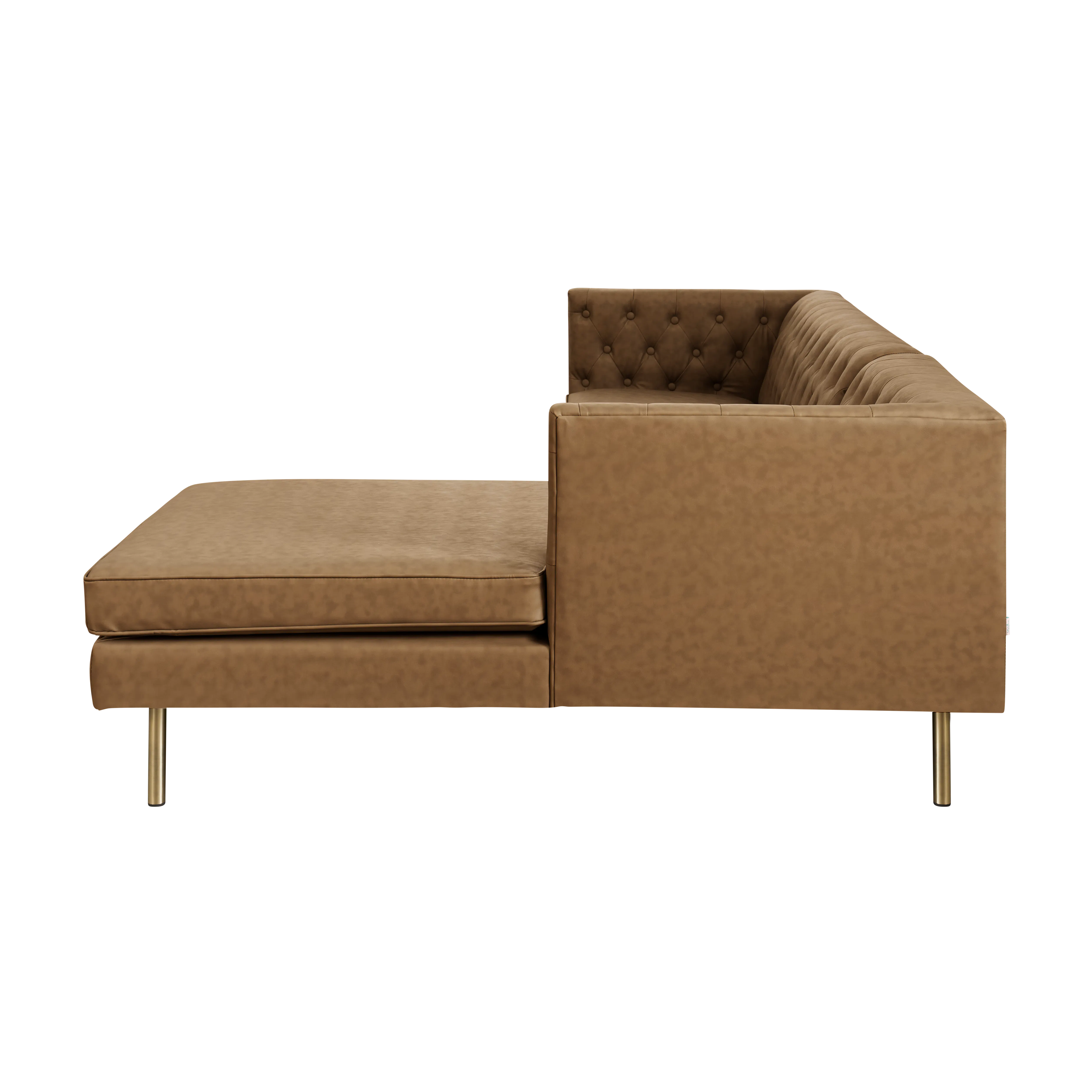 (As-is) Cadencia L-Shaped Sofa - Tan (Faux Leather) - 1 - 24