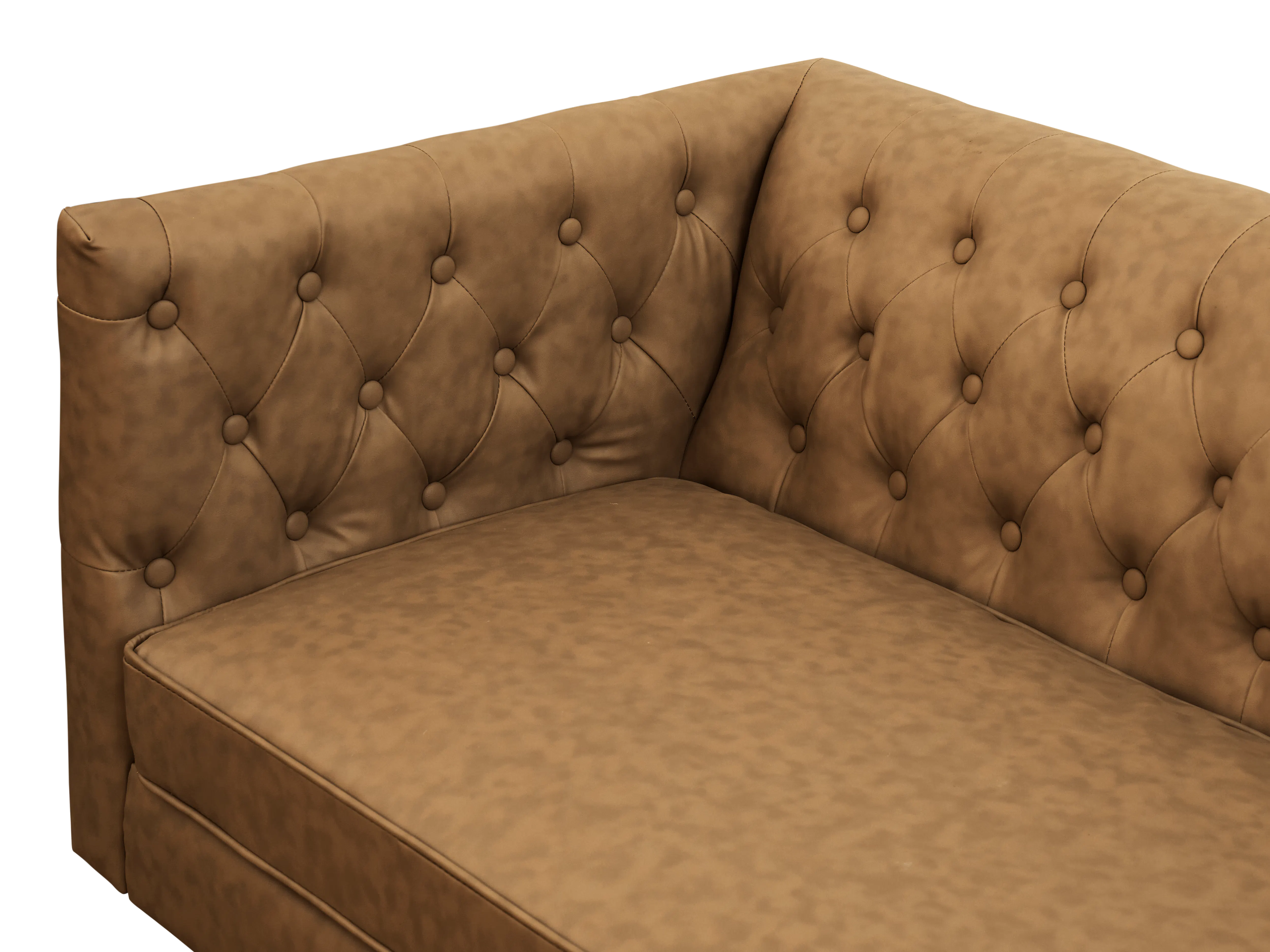 (As-is) Cadencia L-Shaped Sofa - Tan (Faux Leather) - 1 - 27