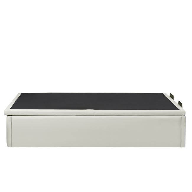 ESSENTIALS Super Single Storage Bed - White (Faux Leather) - 3