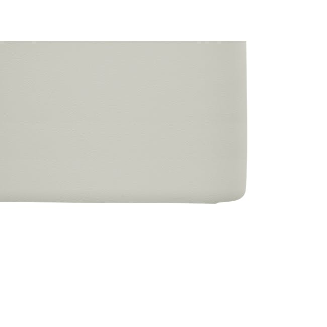 ESSENTIALS Super Single Storage Bed - White (Faux Leather) - 10