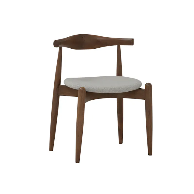 Bouvier Dining Chair - Walnut, Grey - 1