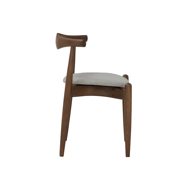 Bouvier Dining Chair - Walnut, Grey - 3