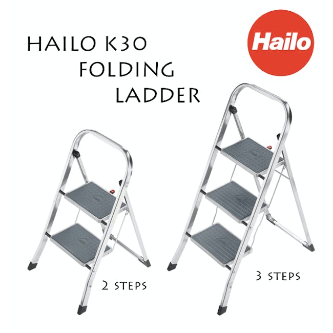 Hailo K30 Light Weight 2 Step Folding Ladder - 1