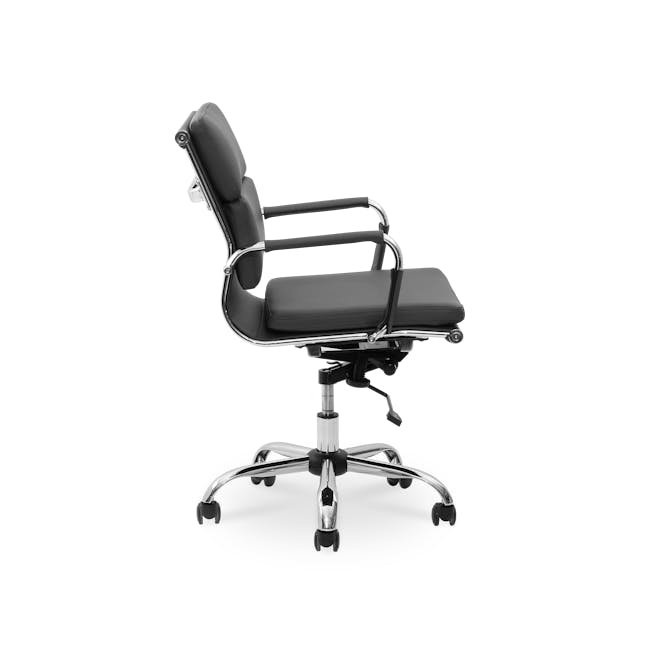 Elias Soft Pad Mid Back Office Chair - Black (PU) - 3