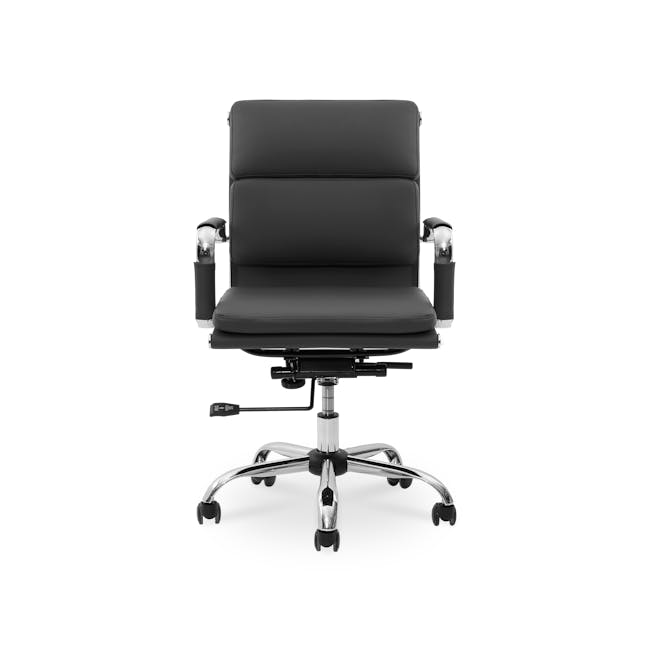 Elias Soft Pad Mid Back Office Chair - Black (PU) - 0