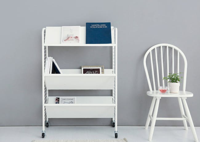 Ratner Bookshelf Trolley - White - 1