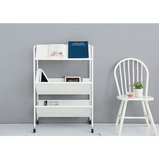 Ratner Bookshelf Trolley - White - 1