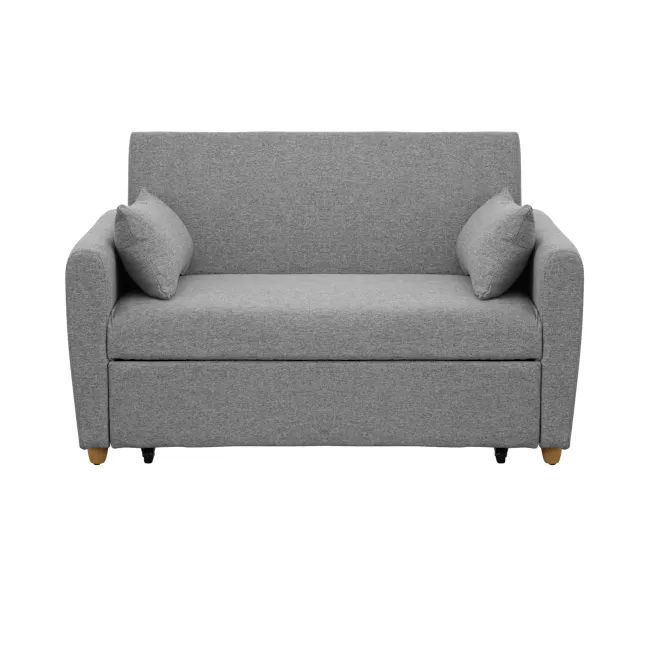 Luisa 2 Seater Sofa Bed - Siberian Grey - 9 - Grey upholstered sofa, modern design, comfortable seating, minimalist style