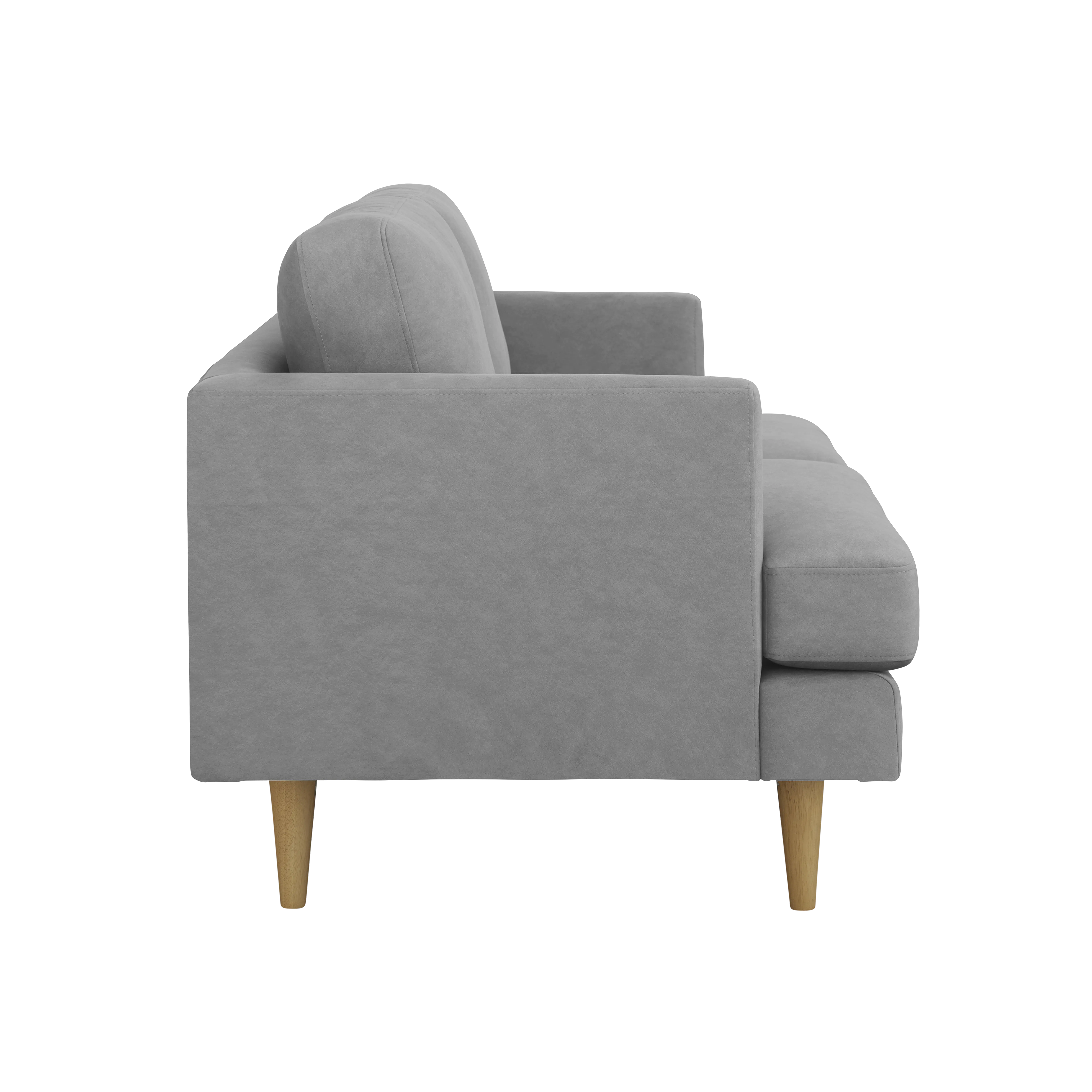 Soma 2 Seater Sofa - Grey (Scratch Resistant) - 11 - Grey upholstered armchair, modern design, comfortable seating, plush