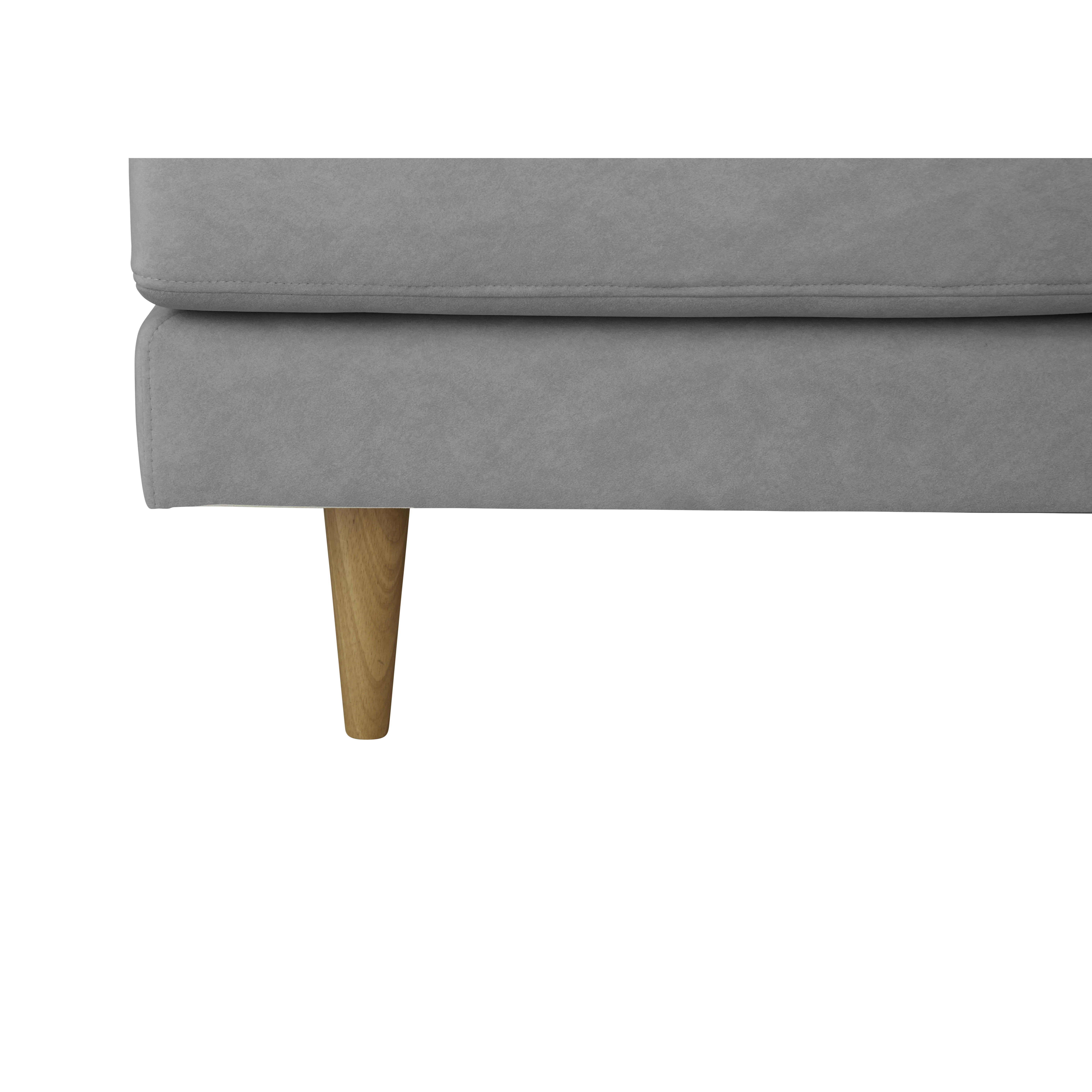 Soma 2 Seater Sofa - Grey (Scratch Resistant) - 10 - Gray upholstered sofa, wooden legs, minimalist design, soft fabric