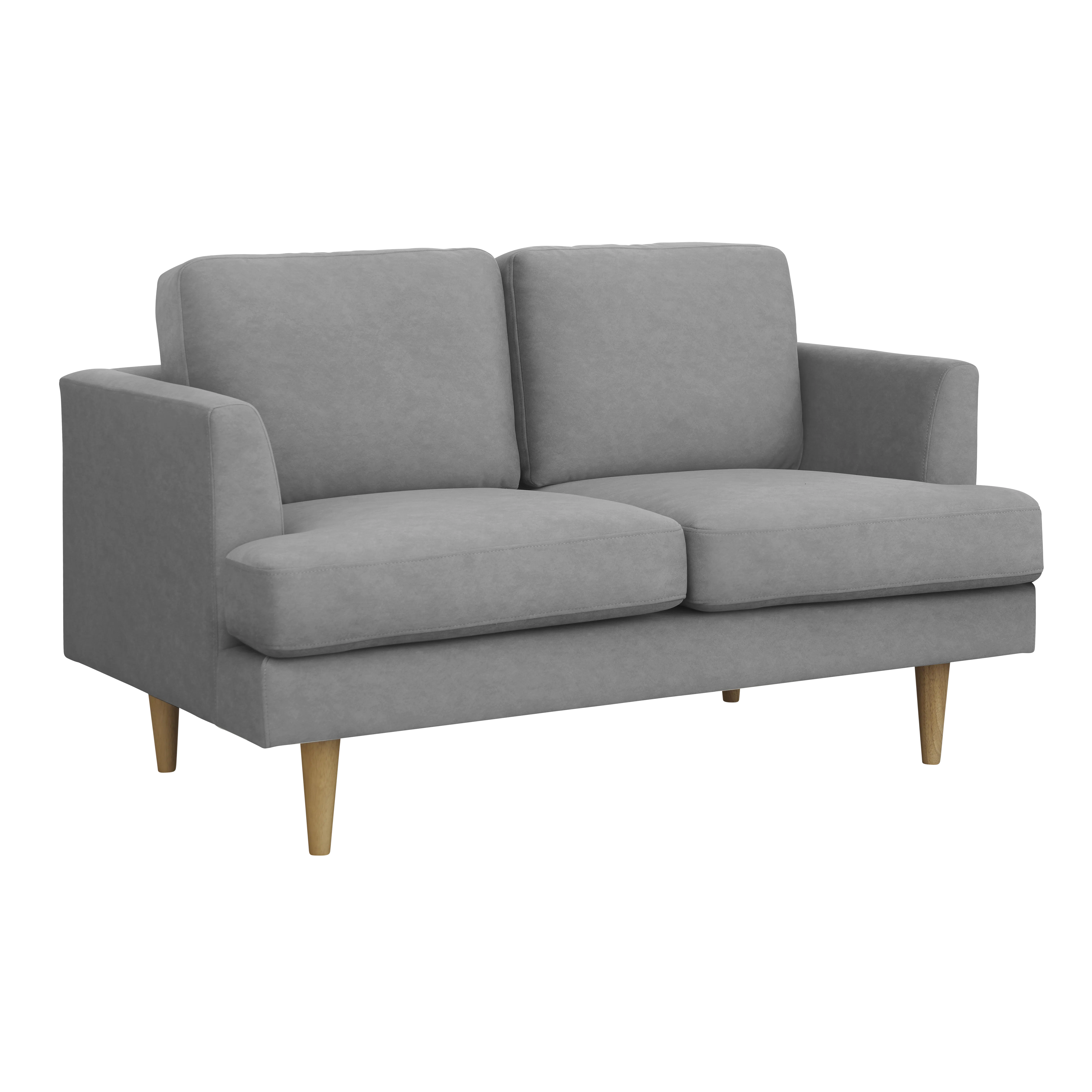 Soma 3 Seater Sofa with Soma 2 Seater Sofa - Grey (Scratch Resistant) - 11 - Grey upholstered sectional sofa, modern design