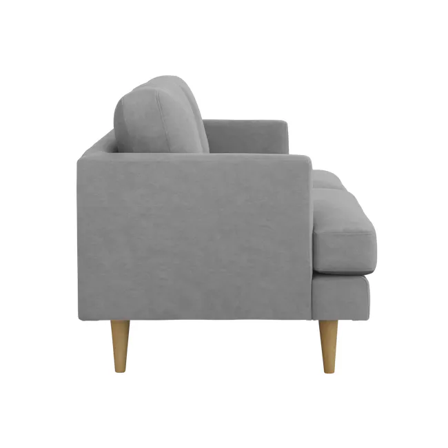 Soma 3 Seater Sofa with Soma 2 Seater Sofa - Grey (Scratch Resistant) - 13 - Grey upholstered armchair, modern design