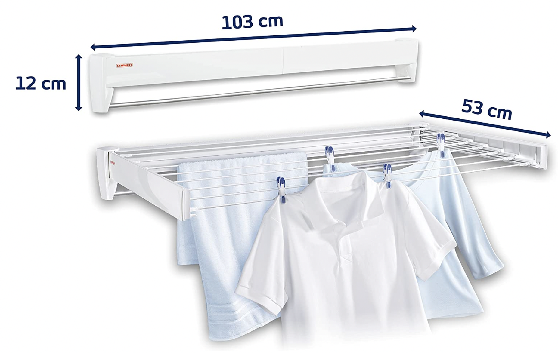 Leifheit Wall Clothes Dryer Telegant 81 Protect Plus Drying Rack
