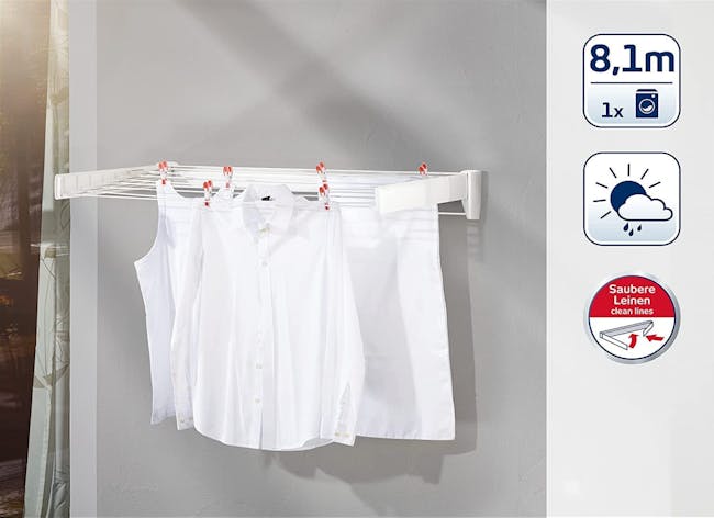Leifheit Wall Clothes Dryer Telegant 81 Protect Plus Drying Rack - 3