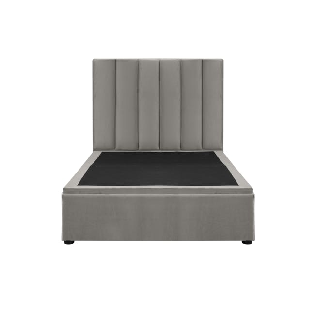 Audrey Super Single Storage Bed - Seal Grey (Velvet) - 1