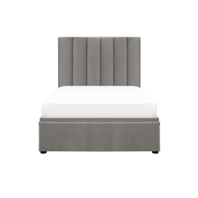 Audrey Super Single Storage Bed - Seal Grey (Velvet) - 0