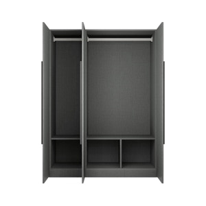 Lucca 3 Door Wardrobe 5 - Graphite Linen