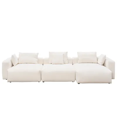 Blanca 4 Seater L-Shaped Sofa (Down Feathers)