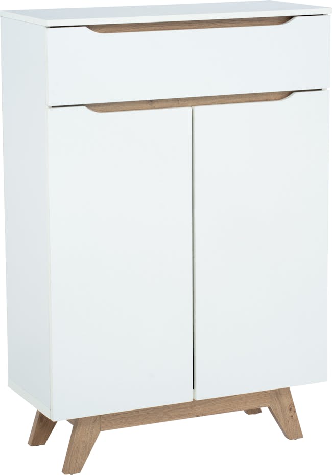 Miah Shoe Cabinet - Natural, White - 2