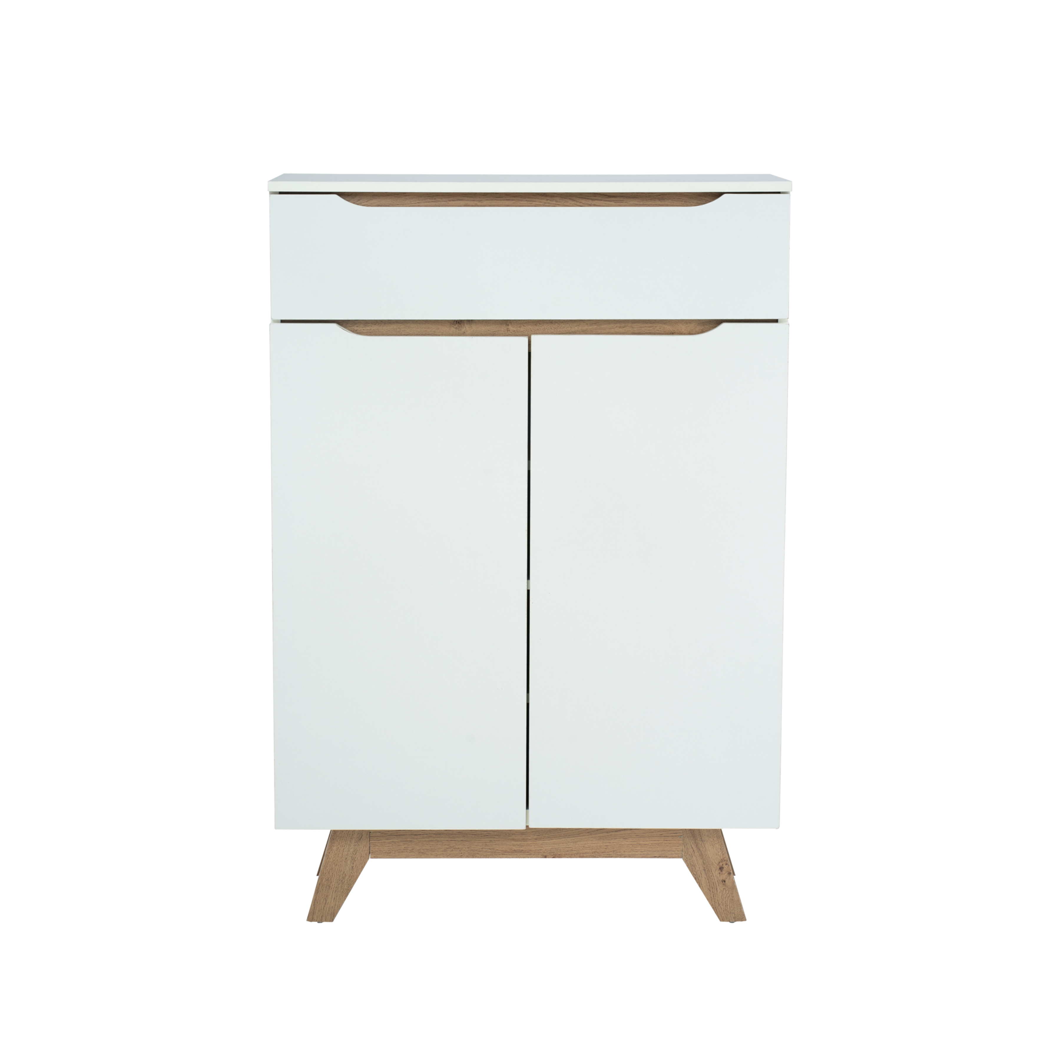 Miah Shoe Cabinet - Natural, White